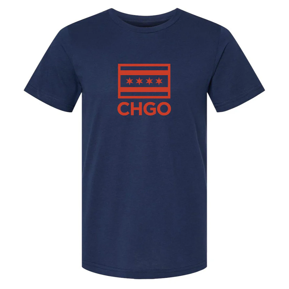 CHGO Flag Stack Football Tee