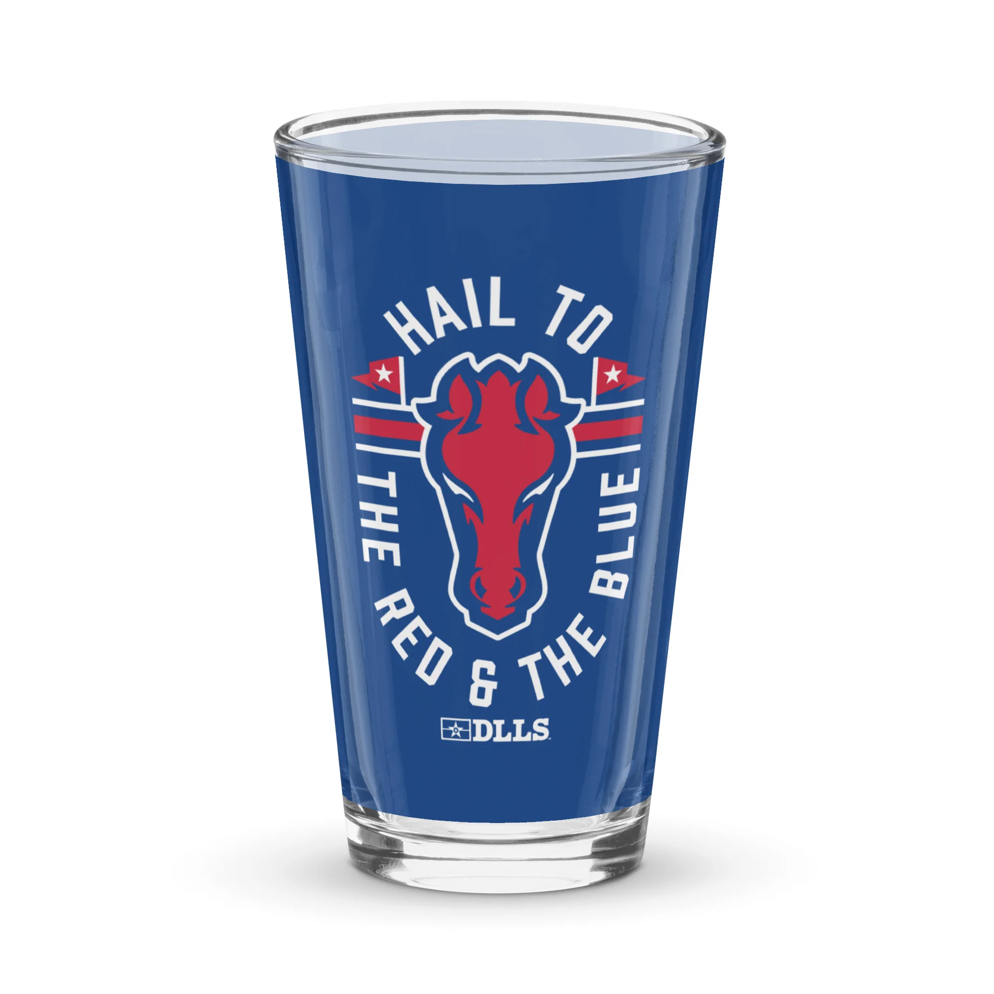 DLLS Hail to the Red and the Blue Pint Glass